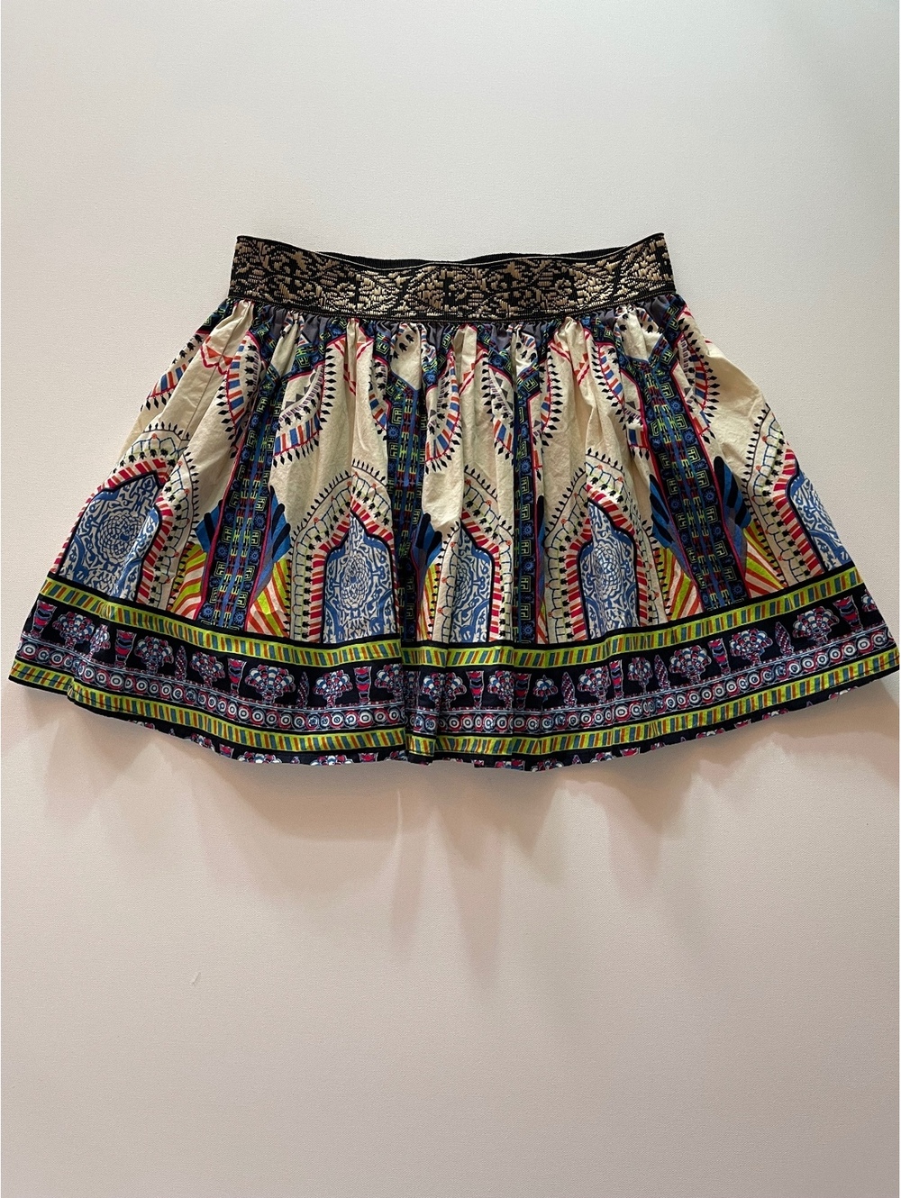 Flying Tomato Women's Colorful Patterned Mini Skirt with Emb